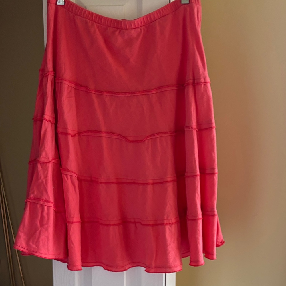 Coral ๐บ Soft Surroundings tiered linen skirt